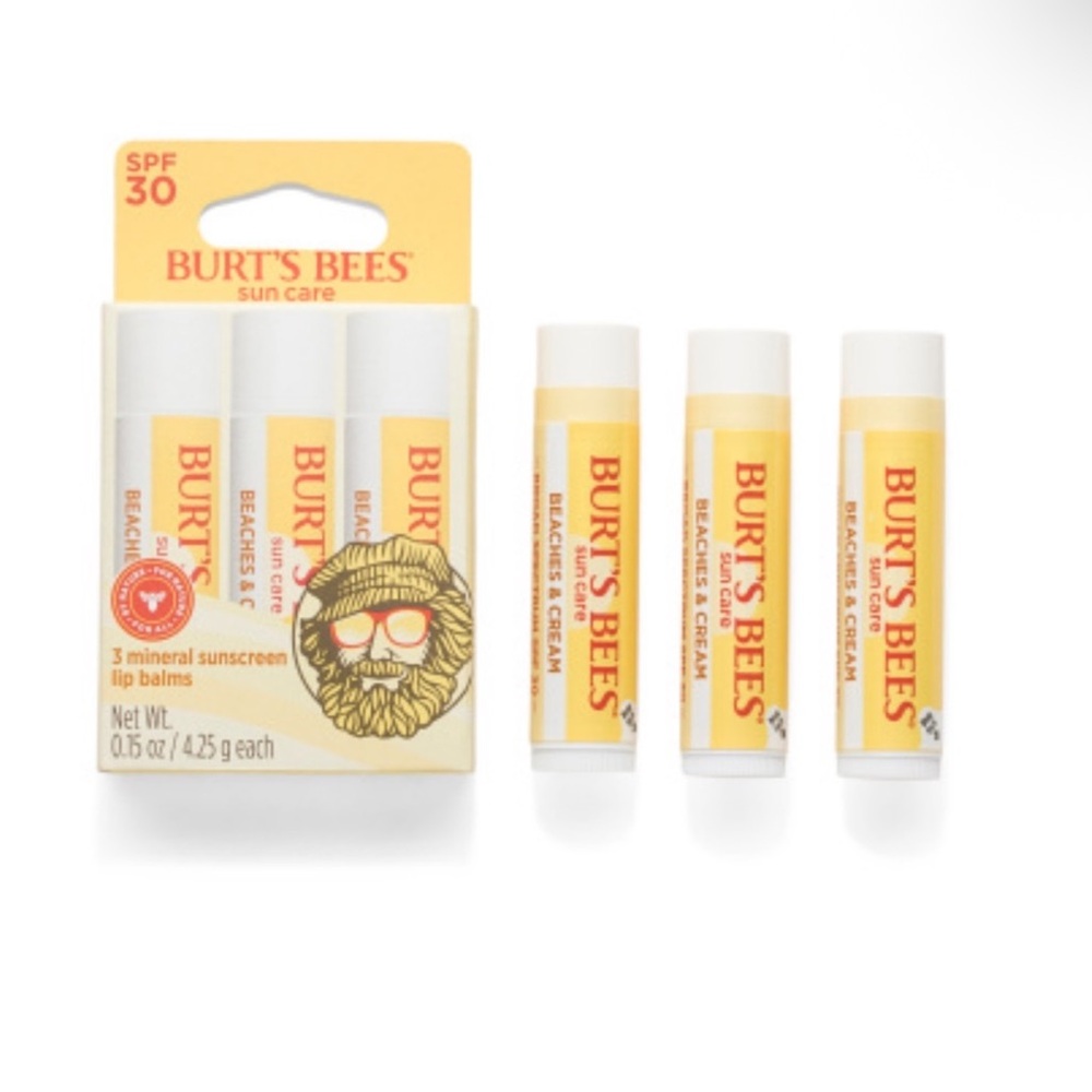 Burt's Bees Sun Care Lip Balm Trio - Yellow and White